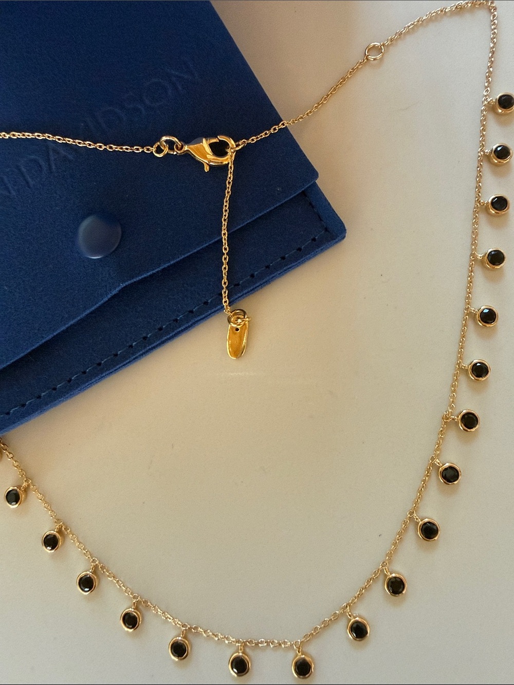 Orsay Charm Necklace Gold Black Onyx Semi-Precious NEW - Picture 8 of 8